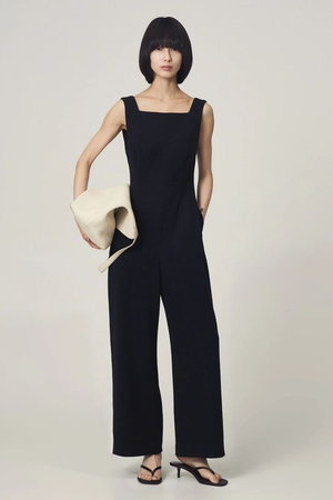 Venica(ヴェニカ)｜georgette coccon jumpsuit/BLK の通販｜ELLESHOP