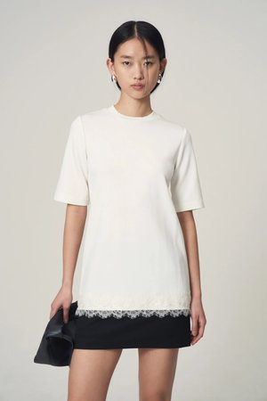 Venica(ヴェニカ)｜reverlace smooth Tshirt/WHT の通販｜ELLESHOP