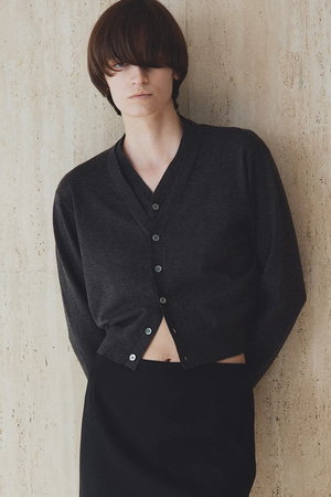 トップス Venica Double collar knit cardigan Venica(ヴェニカ)｜Double collar knit cardigan/GRY の通販｜ELLESHOP