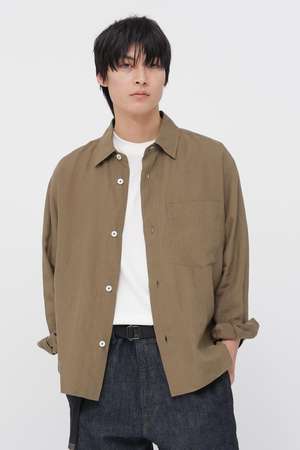 【2024SS】マーガレットハウエル リネン シャツ ライトベージュ MARGARET HOWELL MEN(マーガレット・ハウエル メン)｜SHIRTING LINEN