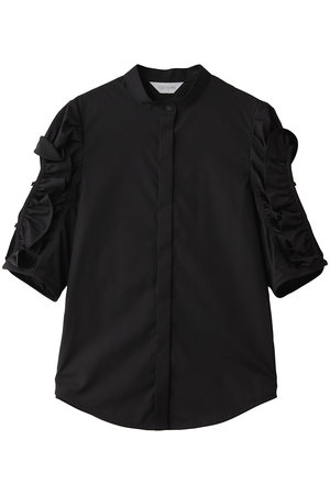 FORFORMO(フォルフォルモ)｜Frill Sleeve Shirt/ブラック の通販