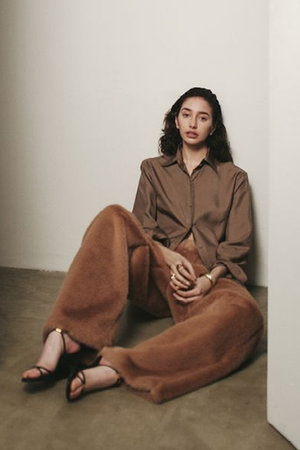 raspail(ラスパイユ)｜シルクシャツ/モカベージュ の通販｜ELLESHOP
