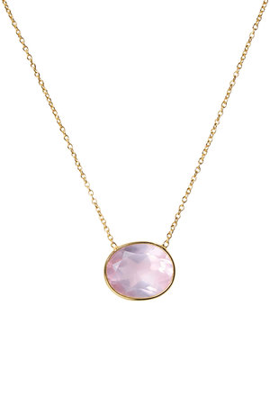 odul(オジュール)｜oval flower ネックレス（ローズクオーツ/ゴールド