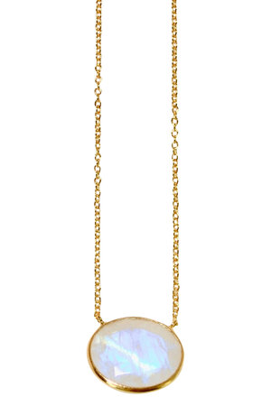 ☆Odul☆レインボームーンストーン☆ネックレス & リング☆未使用品☆ odul(オジュール)｜oval flower ネックレス（レインボームーンストーン