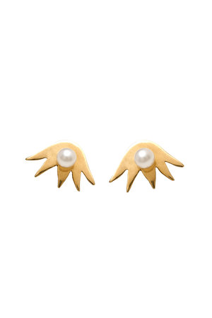 YVETTE(イヴェット)｜【予約販売】SKETCH 3WAYピアス/ゴールド×パール
