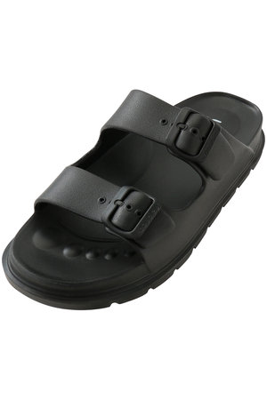 doubleu(ダブリュー)｜【MEN】SLIDE BUCKLE リカバリーサンダル/BLACK