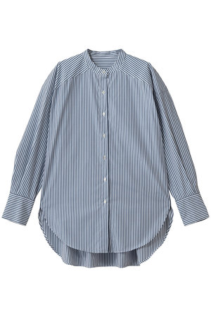 SOEJU(ソージュ)｜バンドカラーロングシャツ/ブルーストライプ の通販