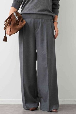 Deuxieme Classe(ドゥーズィエムクラス)｜*WOOL TUCK パンツ/グレー の
